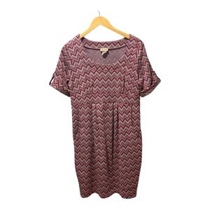 Janette Plus‎ USA 2X Soft Knit Empire Waist Chevron Comfort Dress